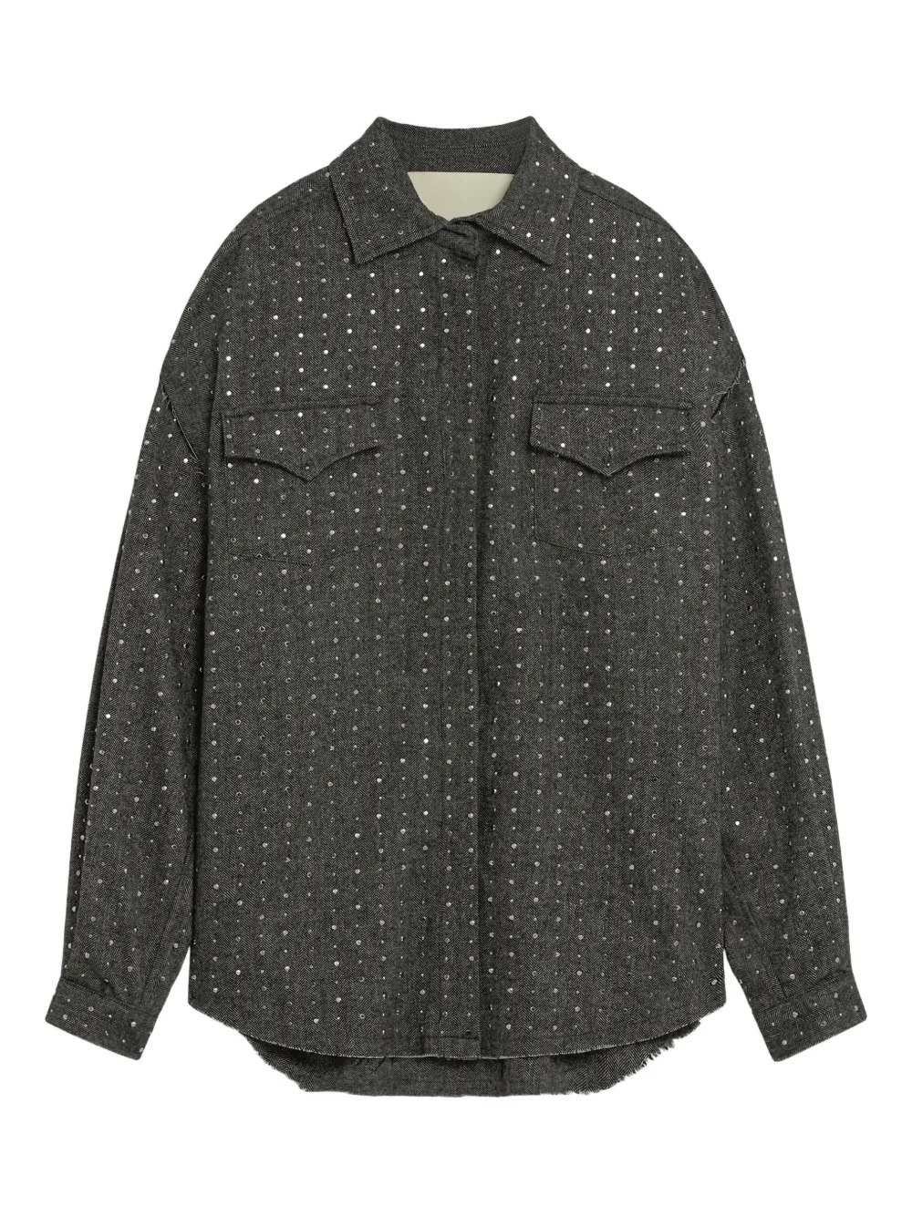 A Paper Kid Embellished-pocket Shirt In Gray