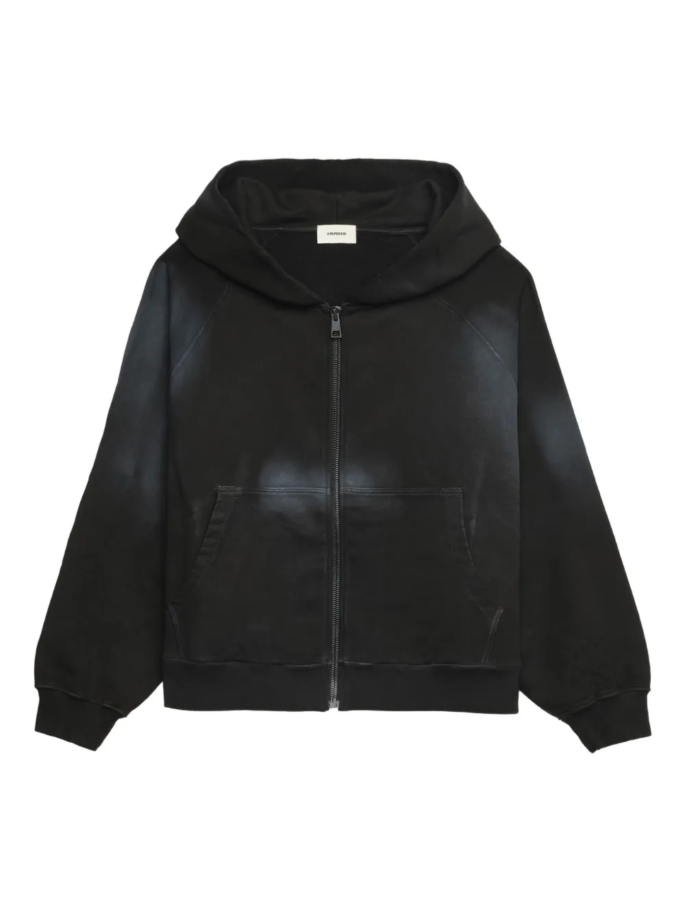 A Paper Kid Zipped Hoodie In Black
