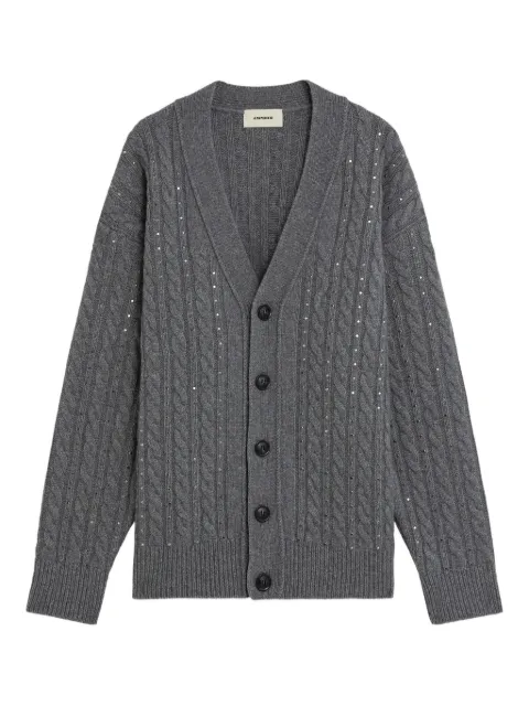 A Paper Kid cable-knit embellished cardigan