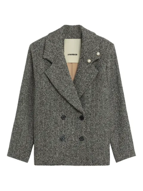 A Paper Kid herringbone double-breasted jacket