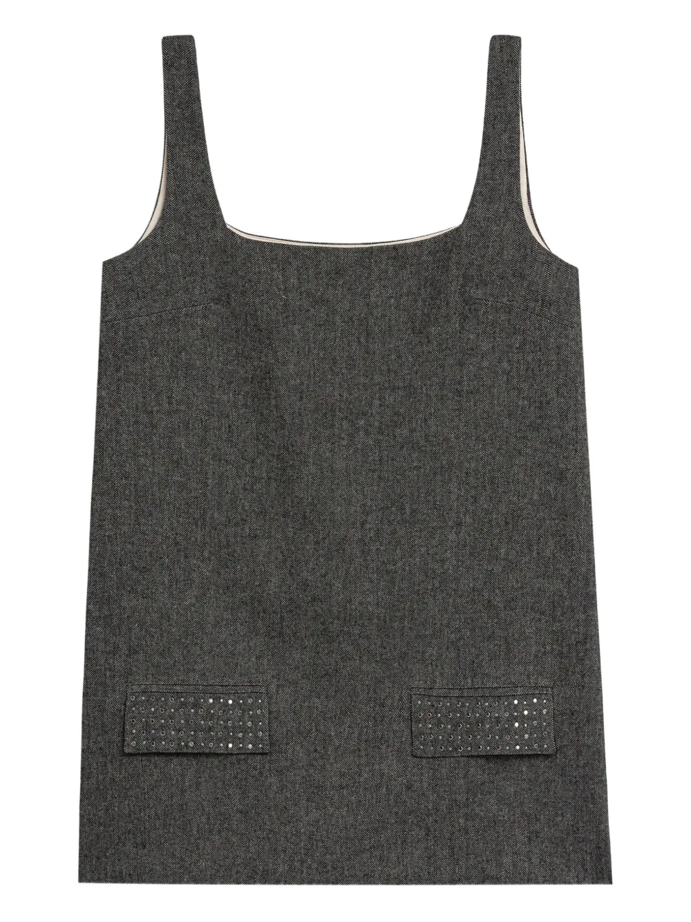 A Paper Kid Abito con scollo quadrato - Grigio