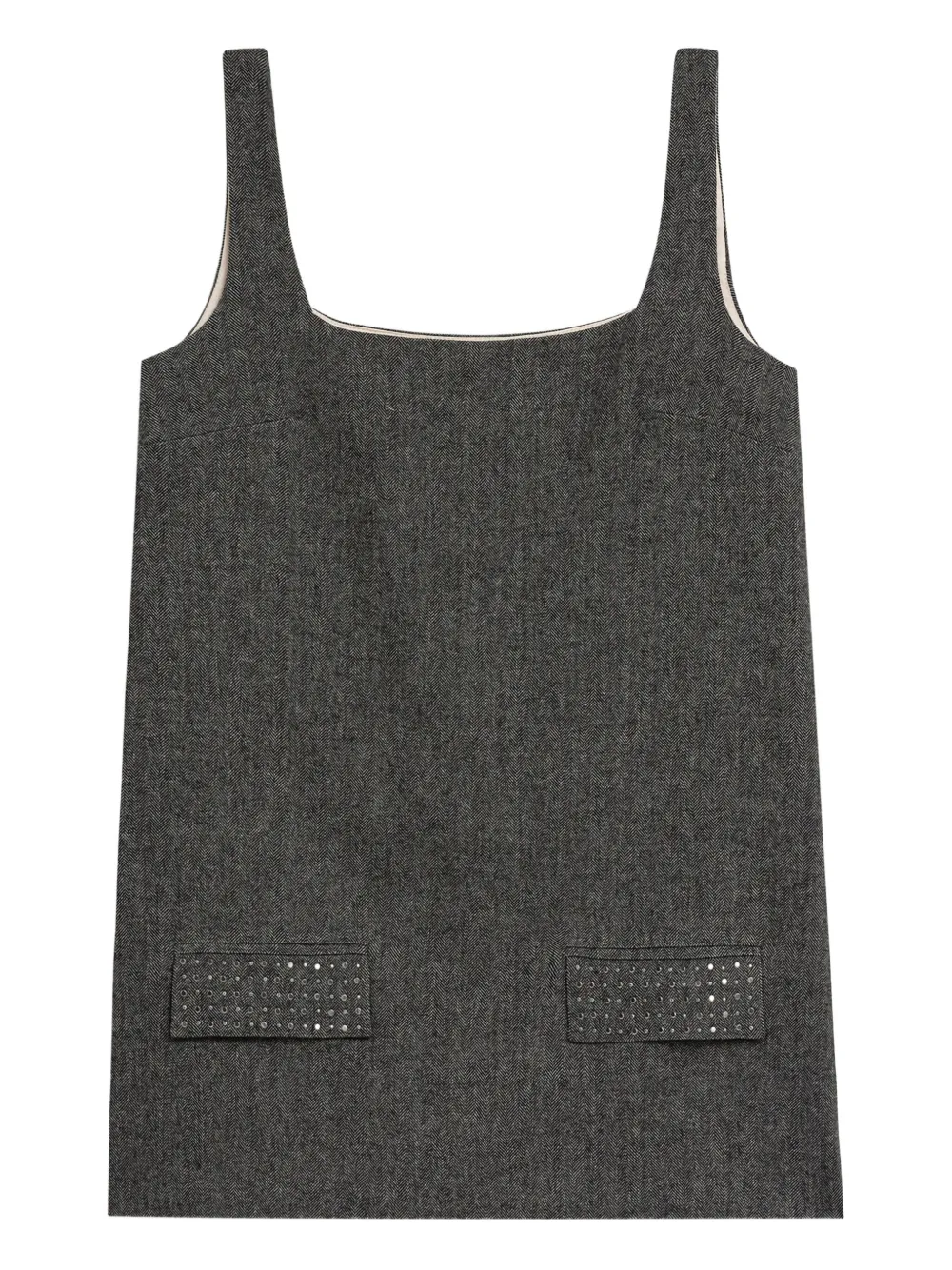 A Paper Kid robe à encolure carrée | gris | Image 1