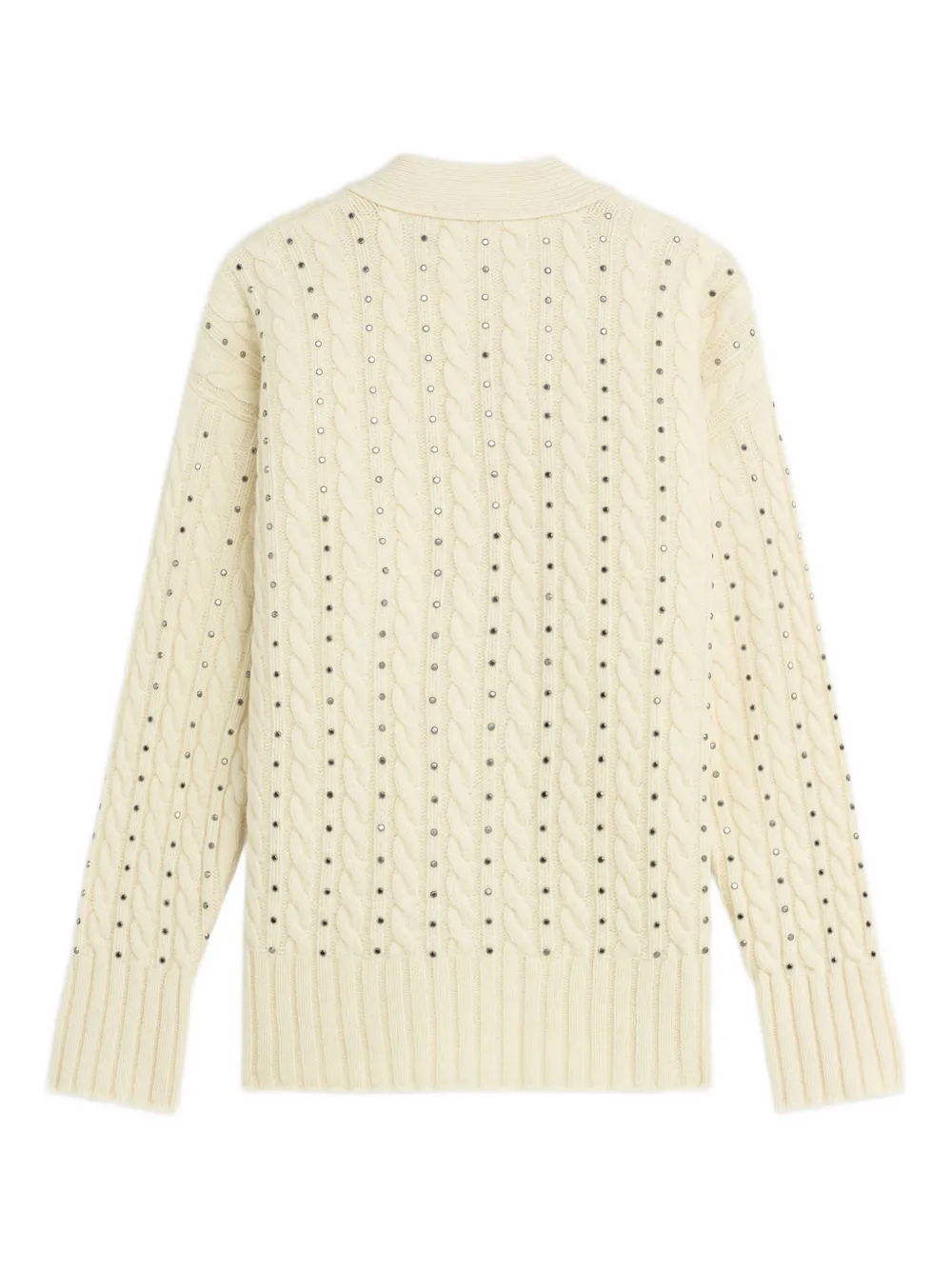 A Paper Kid Studs-embellished Cardigan In Neutral
