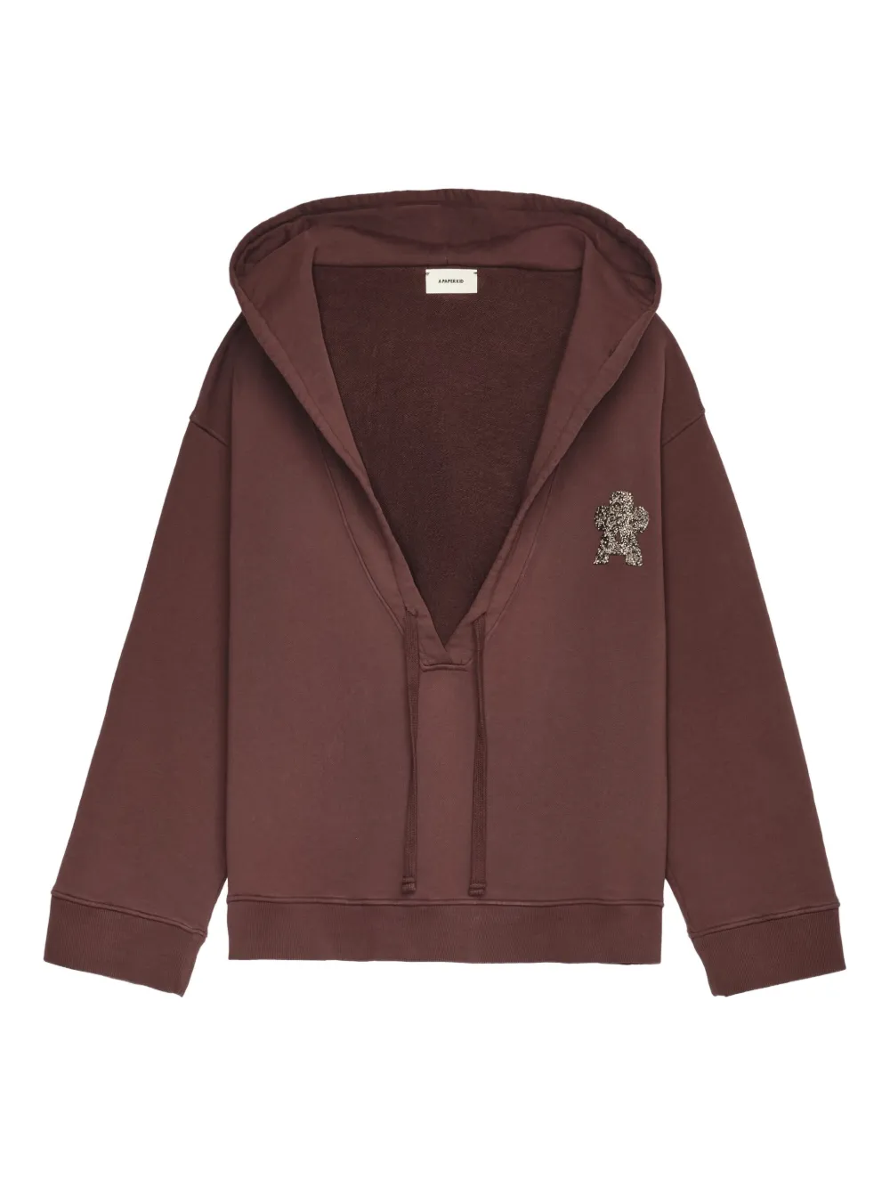 A Paper Kid Hooded Graphic Hoodie In Brown