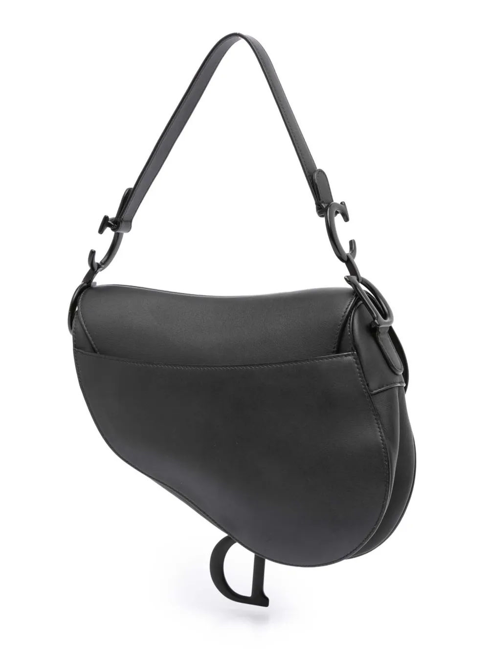 Pre-owned Dior 2020 Ultra Matte Calfskin Saddle Bag Shoulder Bag In Black
