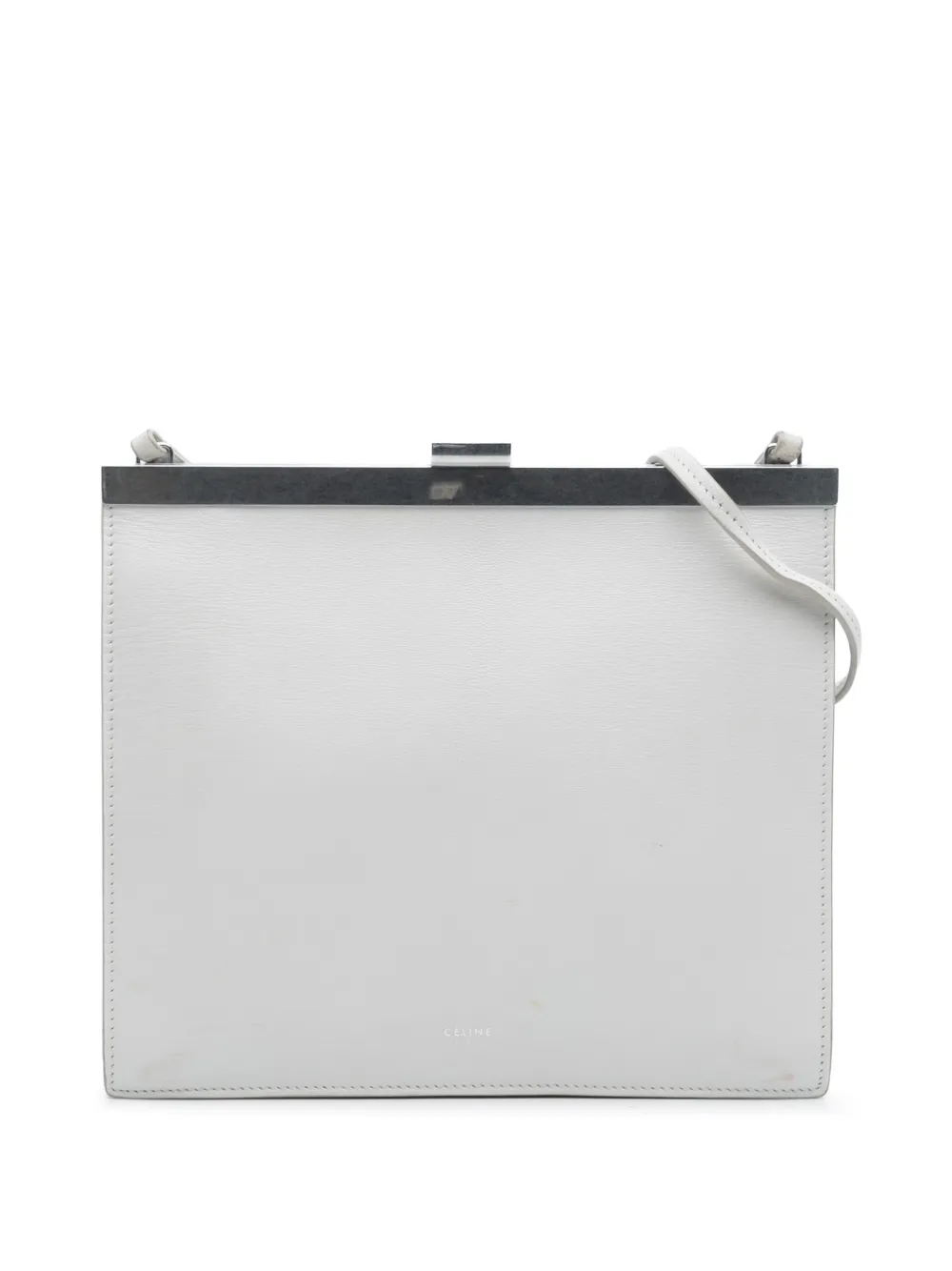 Celine Pre-Owned 2018 mini Clasp Umhängetasche aus Leder | Weiß | Image 1