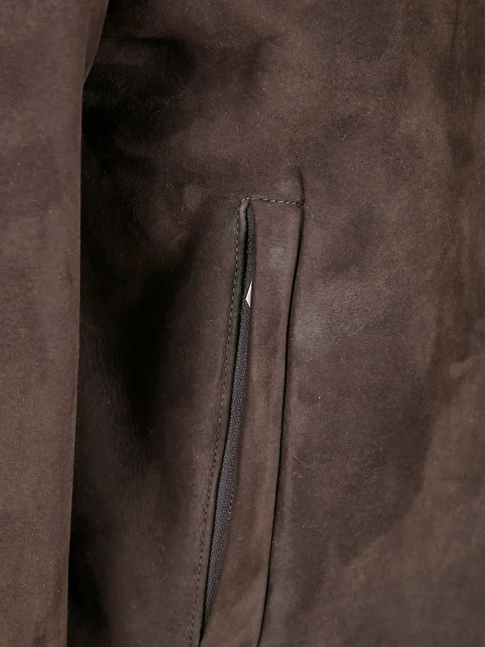 Salvatore Santoro Brown Sheep Skin Jacket With High Collar And Zipper Closure In Brown