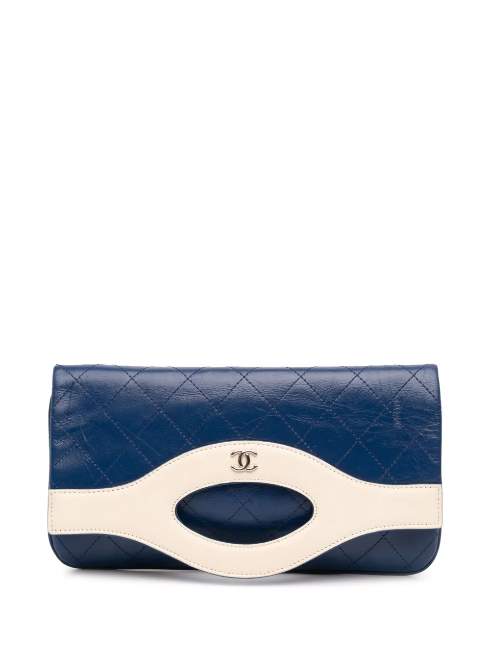 CHANEL Pre-Owned 2019 スモール バイカラー エイジドカーフ 31 ポーチ クラッチバッグ - ホワイト CHANEL Pre-Owned 2019 スモール バイカラー エイジドカーフ 31 ポーチ クラッチバッグ - ホワイト