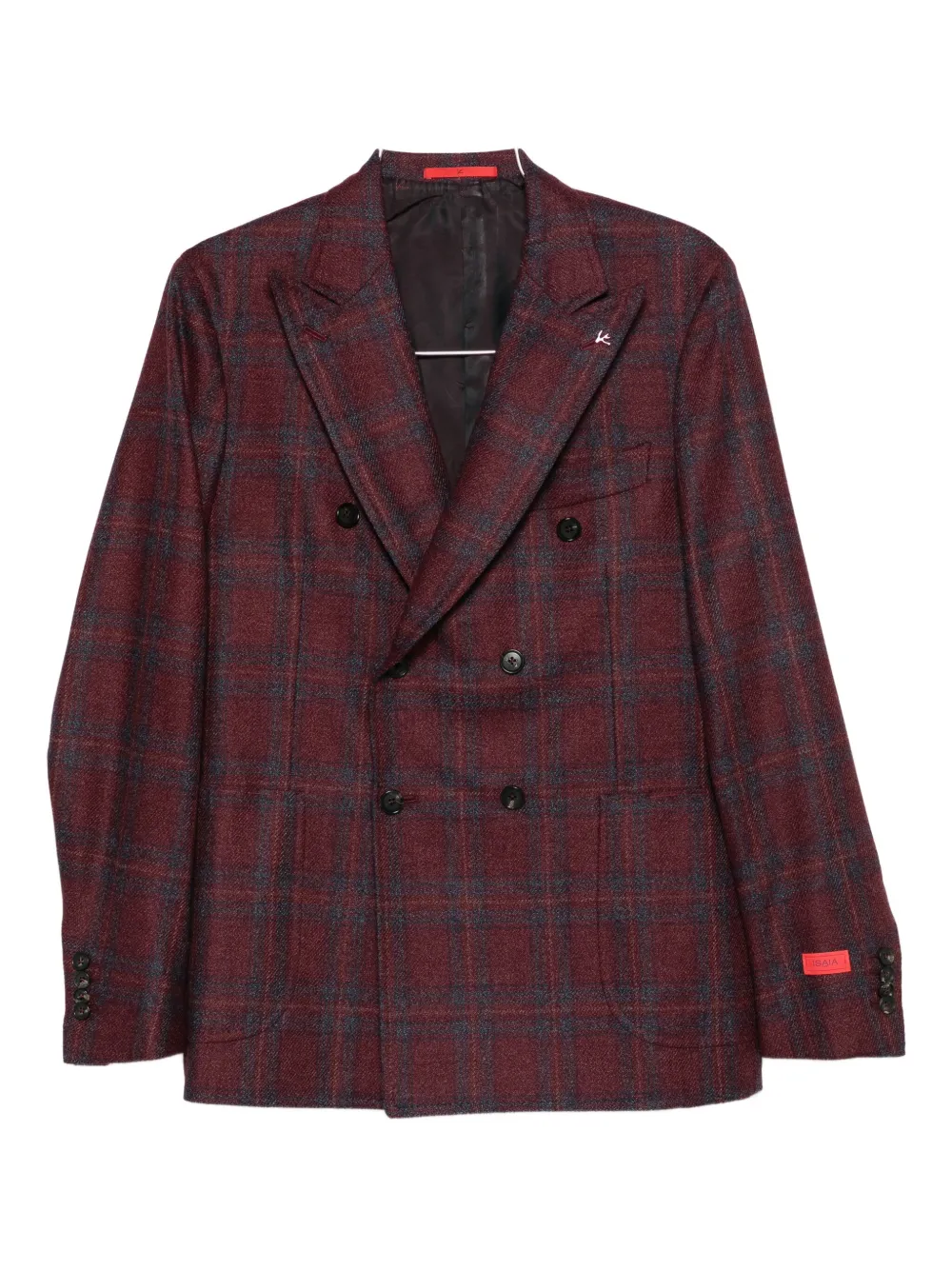 Isaia double-breasted checked blazer | Red | Image 1