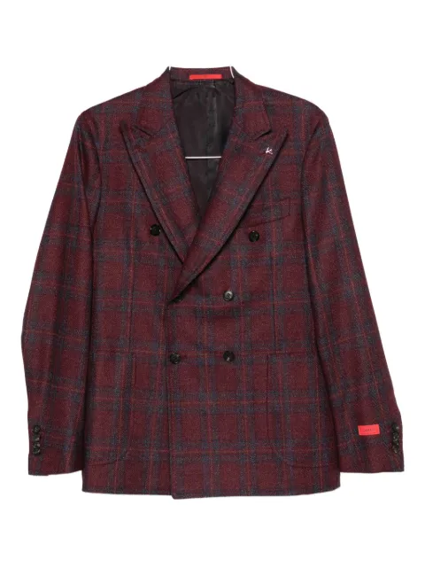 Isaia double-breasted checked blazer