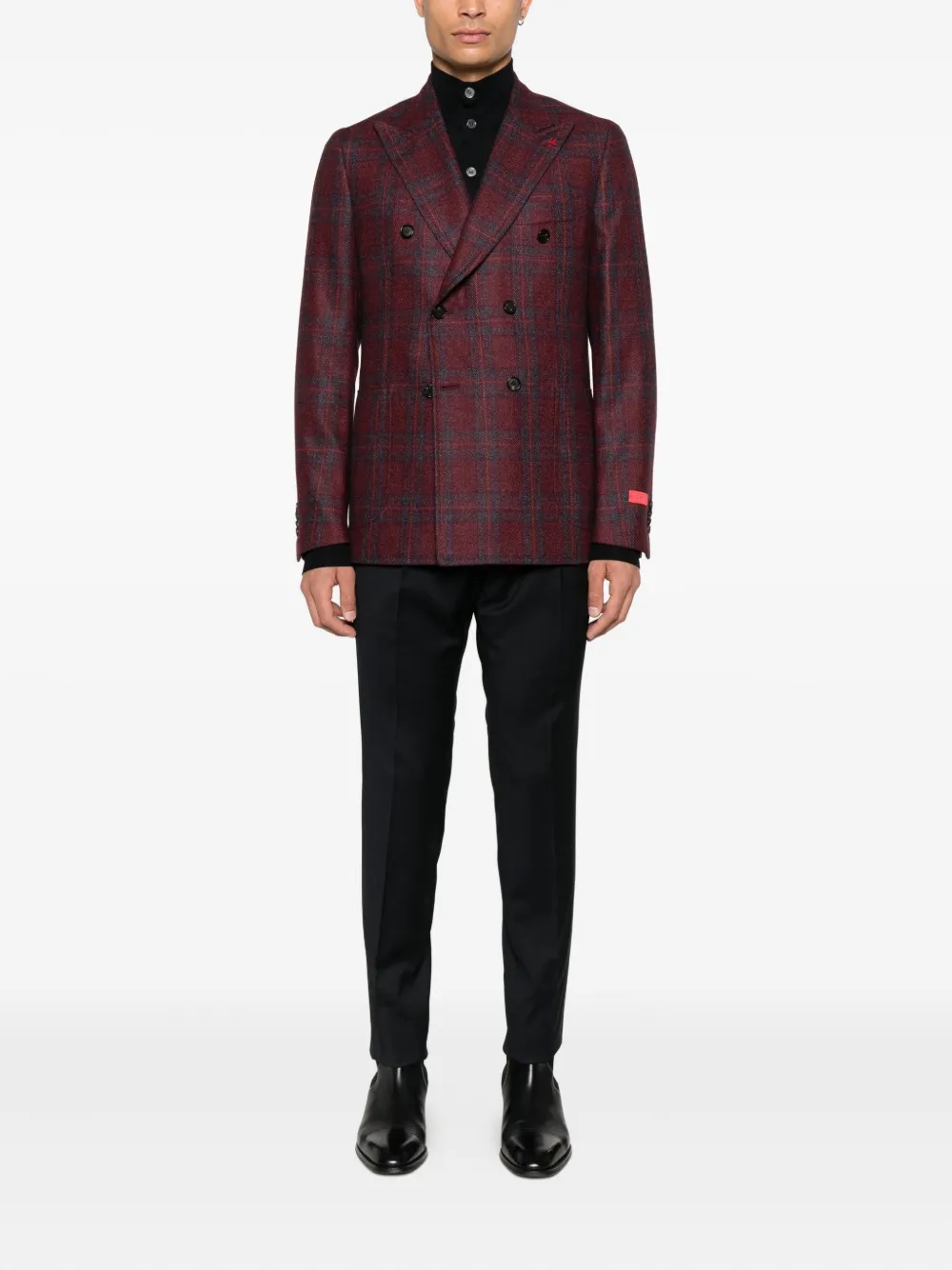 Isaia double-breasted checked blazer | Suit & Dinner Jackets | Image 2