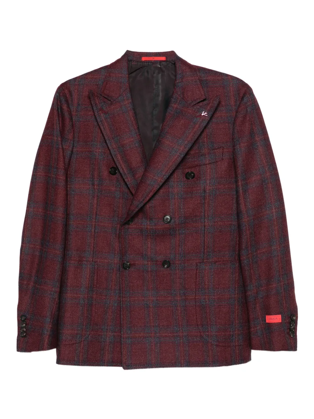 Isaia double-breasted checked blazer | Red | Image 1