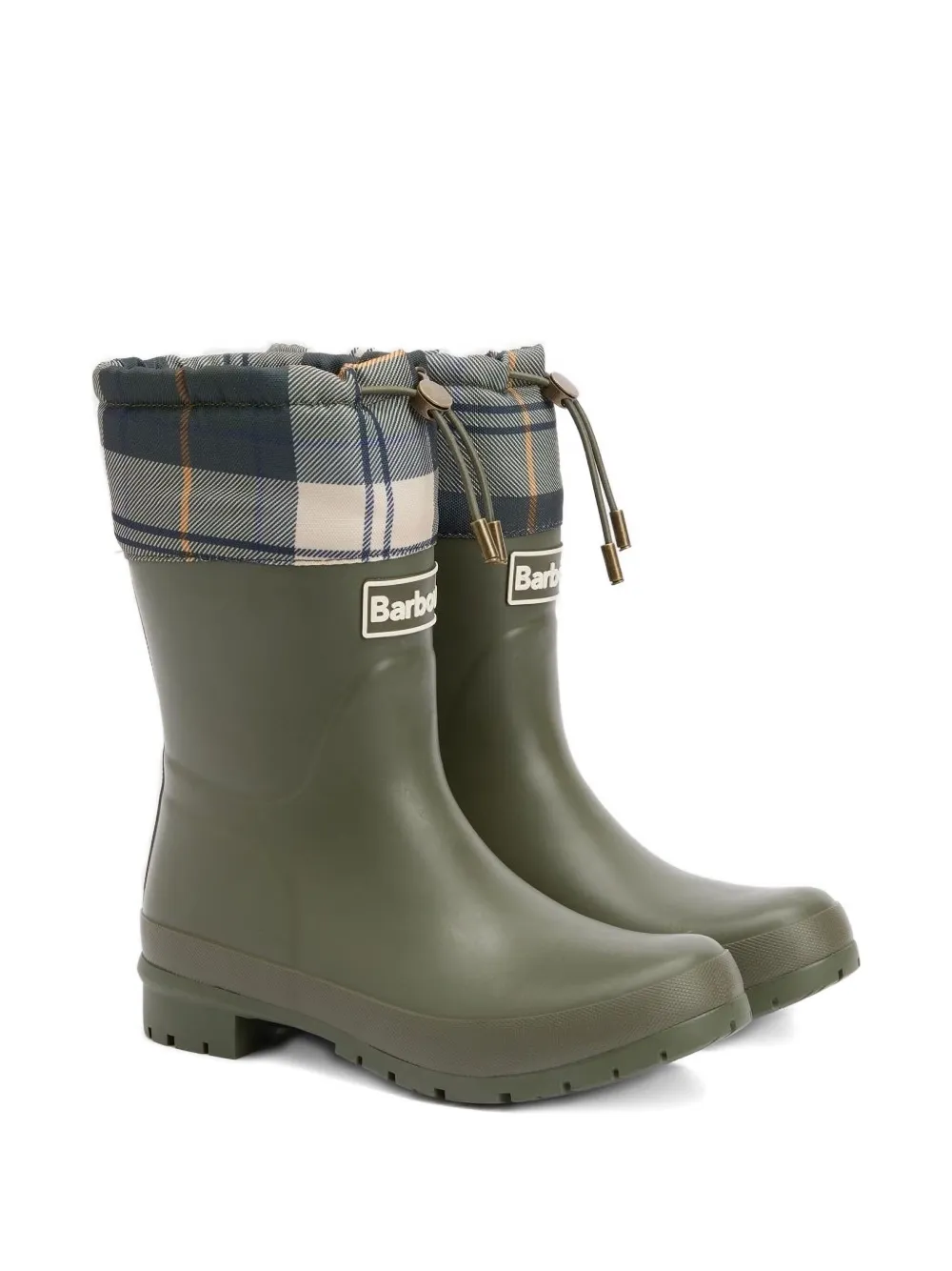 Barbour tartan drawstring boots Groen