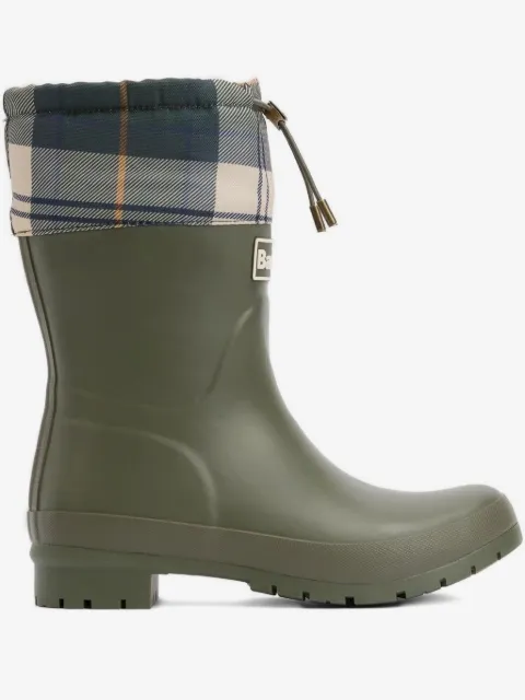 Barbour tartan drawstring boots