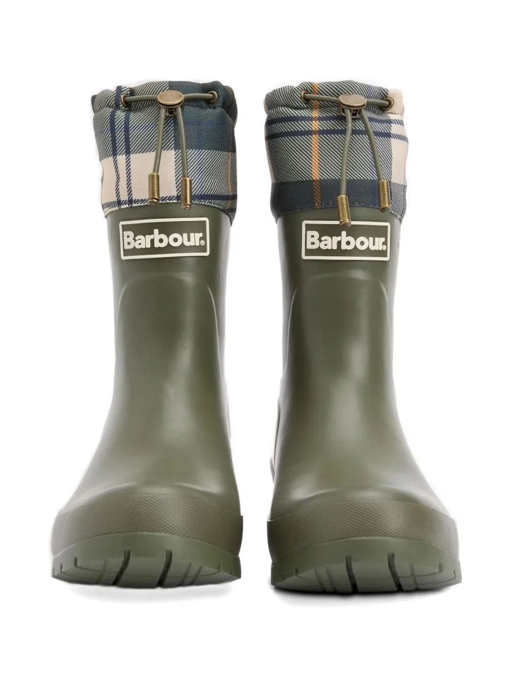 Barbour tartan drawstring boots Groen