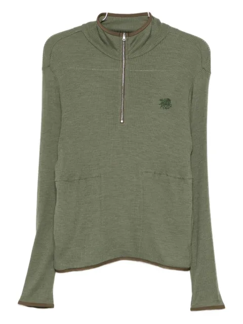 RANRA logo-embroidered half-zip sweatshirt
