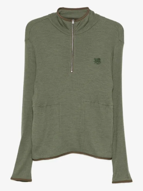 RANRA logo-embroidered half-zip sweatshirt