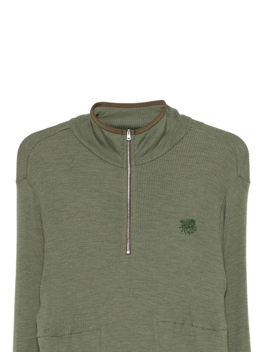 RANRA Sweater met geborduurd logo Groen