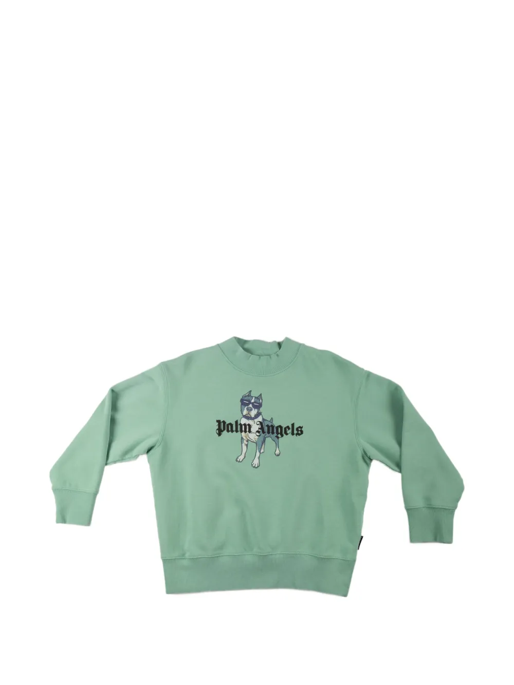 Palm Angels Kids Felpa girocollo con stampa - Verde