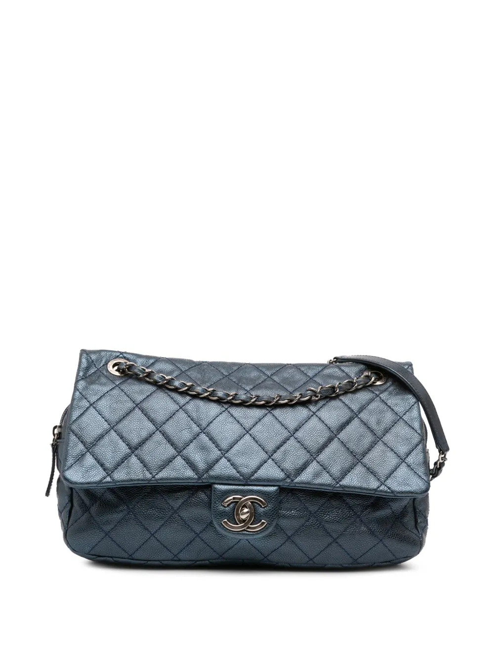 CHANEL Pre-Owned 2013-2014 ジャンボ マトラッセ イリデセント キャビア イージー フラップ ショルダーバッグ -