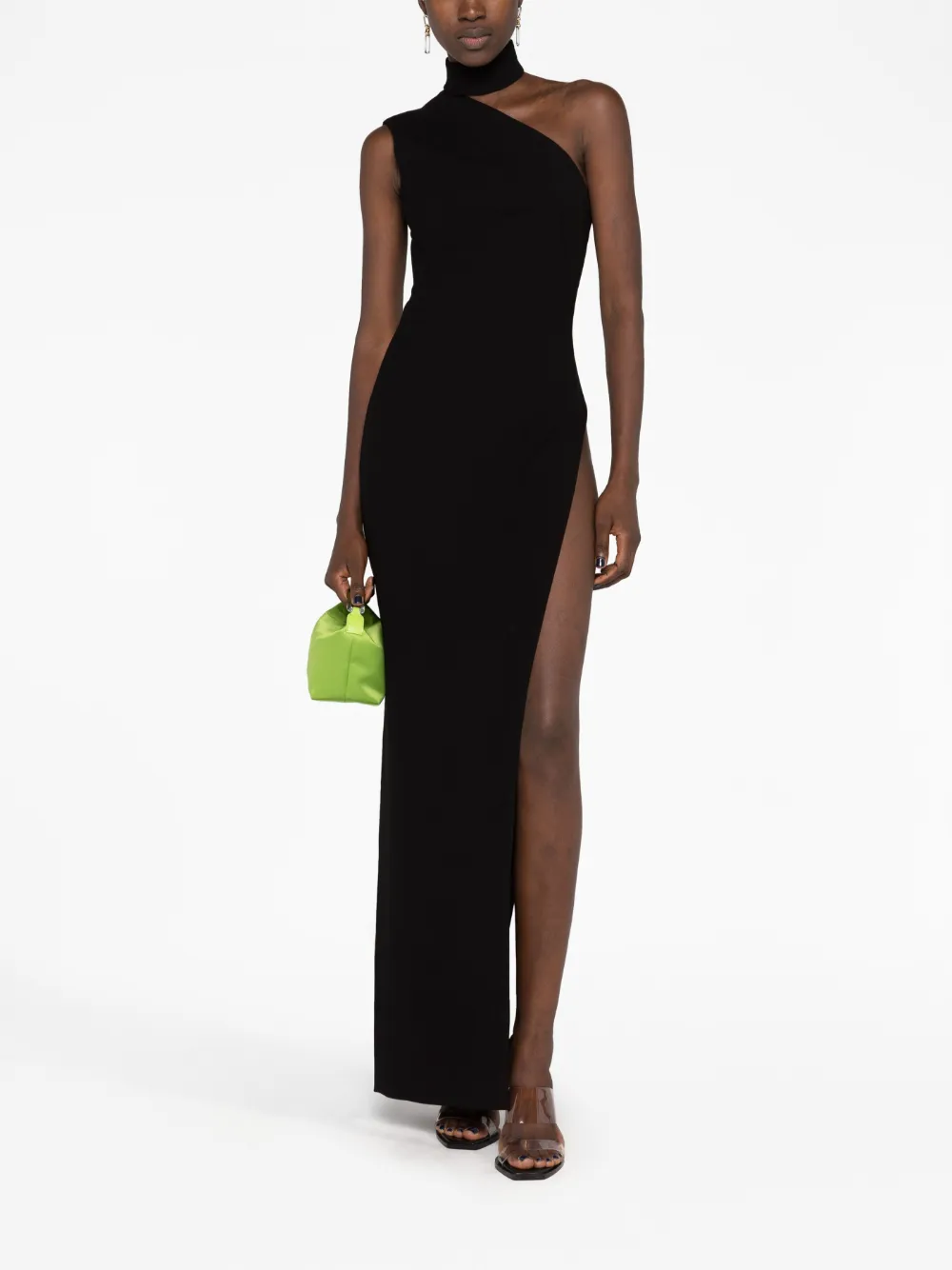 Mônot Asymmetrische maxi-jurk - Zwart