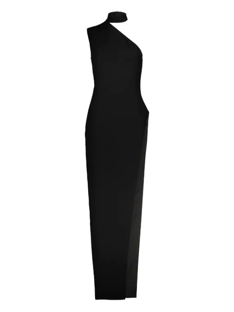 Mônot high-neck asymmetric-shoulder maxi dress