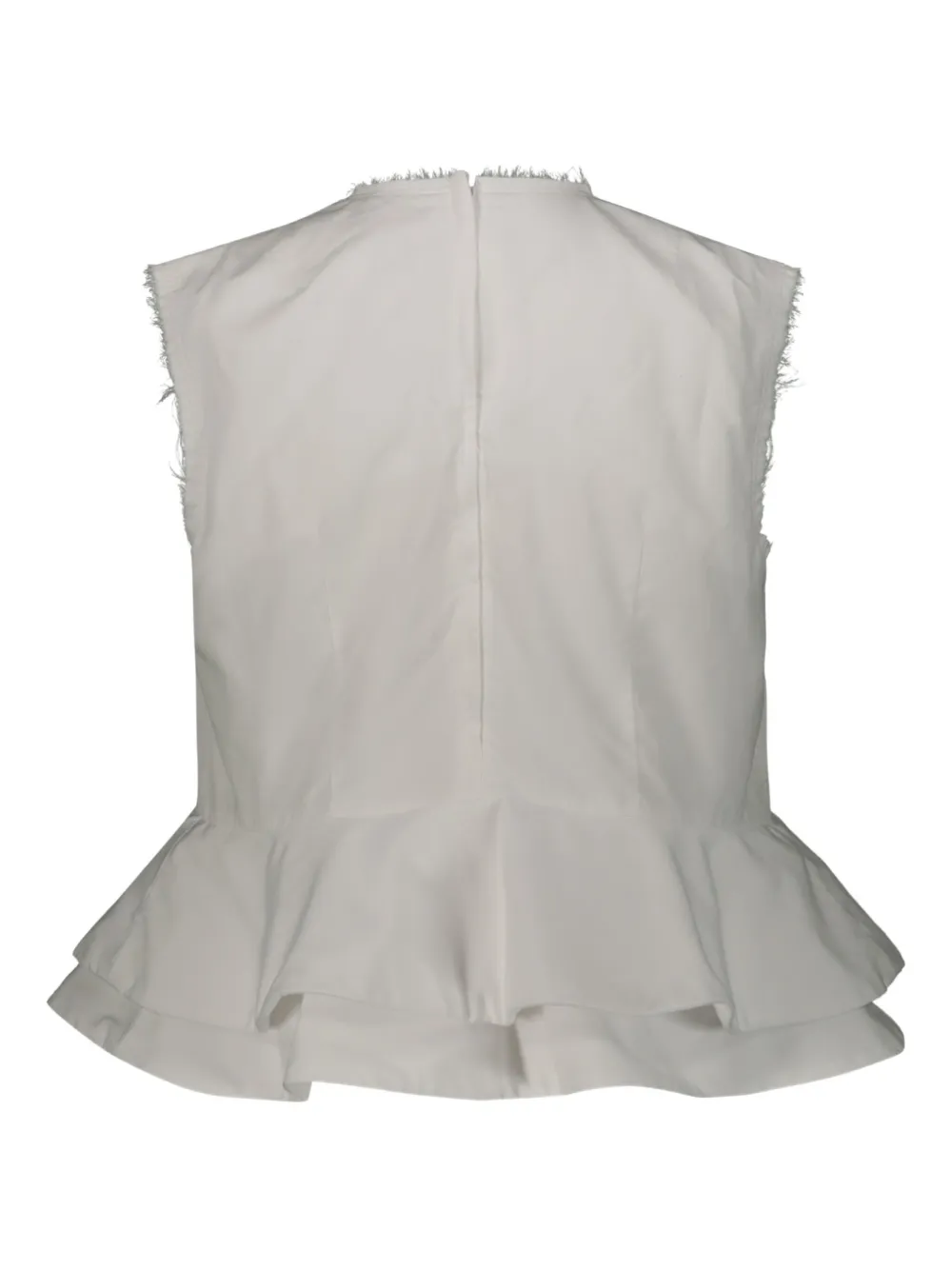 Comme Des Garçons Blouse met gerafelde afwerking - Wit