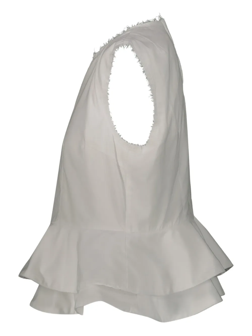 Comme Des Garçons Blouse met gerafelde afwerking Wit