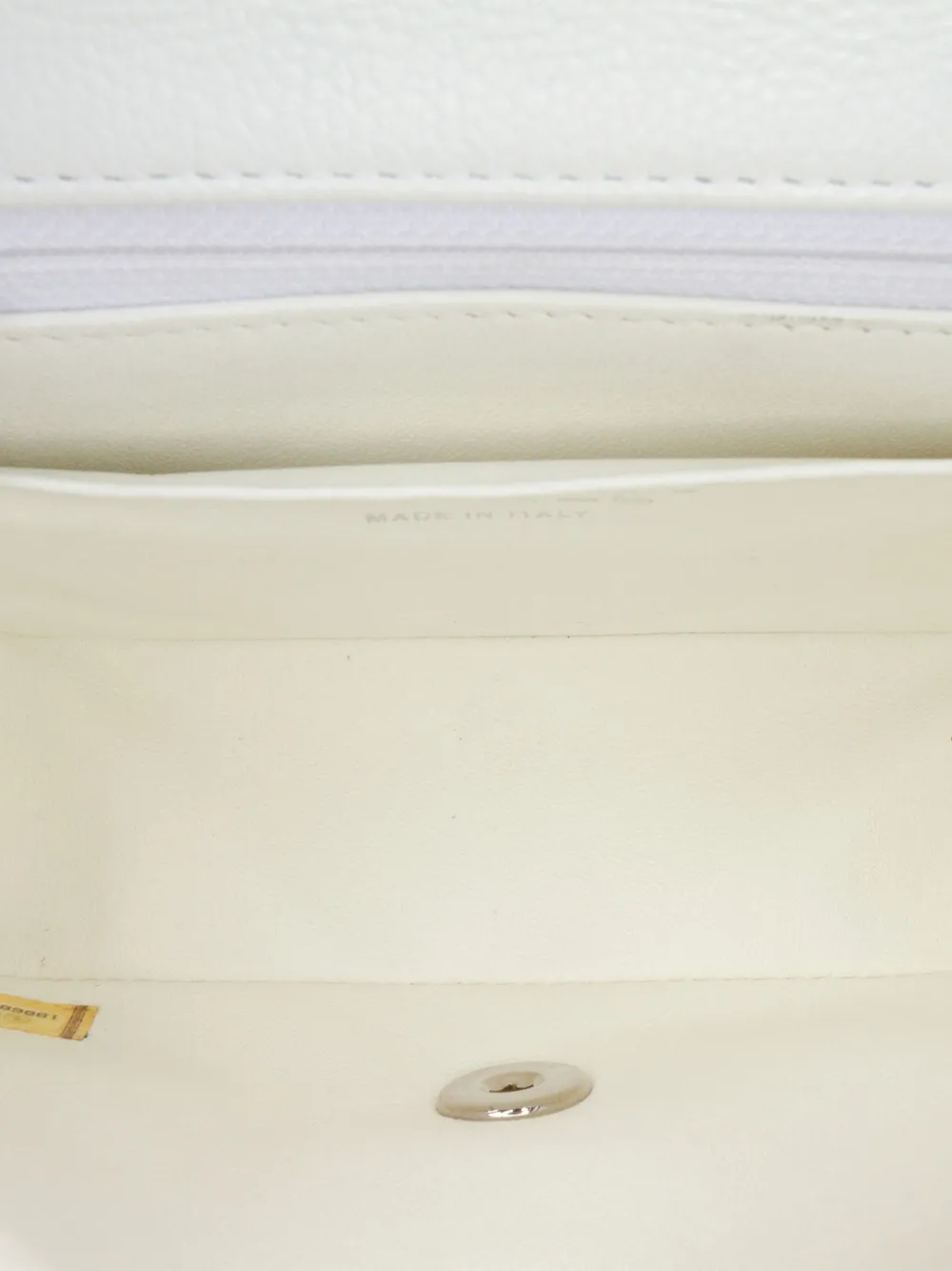 Pre-owned Chanel 2013-2014 Mini Square Classic Caviar Single Flap Crossbody Bag In White