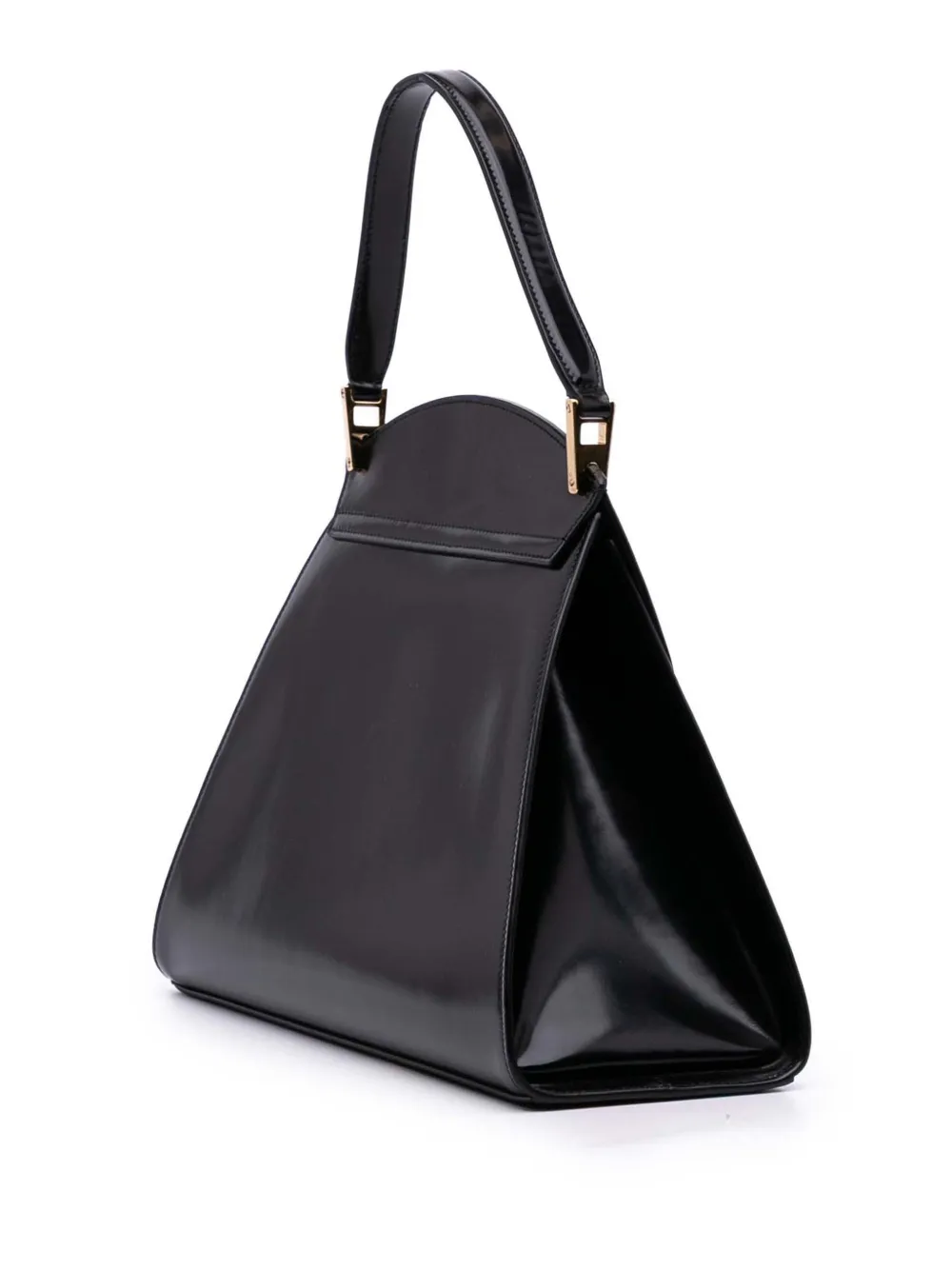 Pre-owned Ferragamo 2000-2020 Medium Leather Prisma Top Handle Bag Handbag In Black