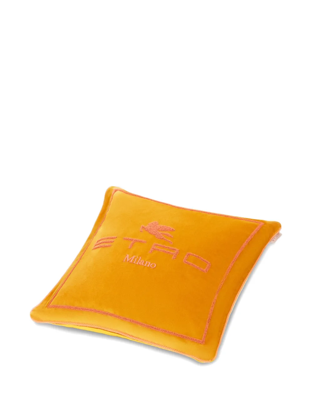 Etro Home Embroidered-pegaso Cushion (45cm X 45cm) In Yellow