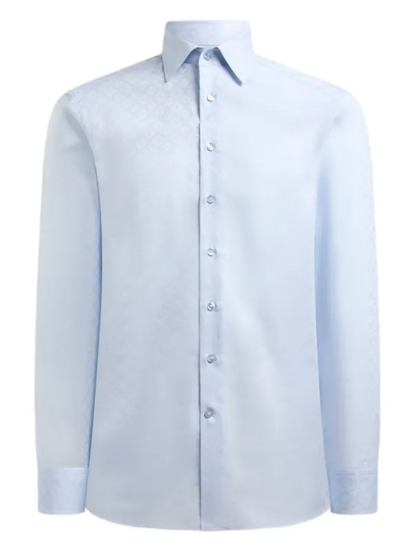 Etro Cotton Jacquard Shirt in Blue