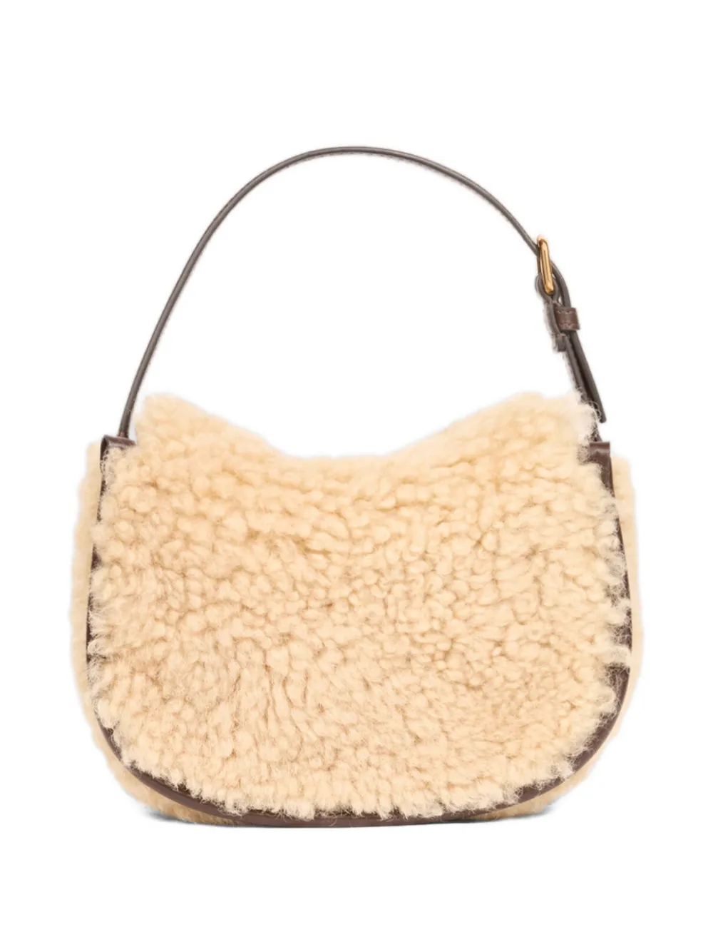 Etro Shearling-embellished Cross Body Bag In Neutral