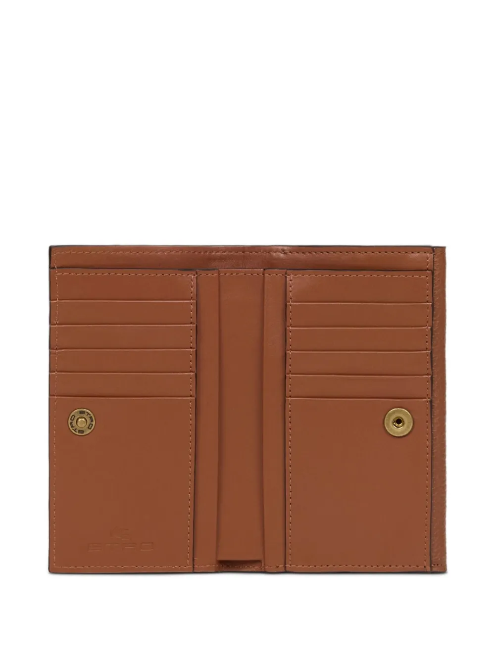 Etro Logo-detail Leather Wallet In Brown