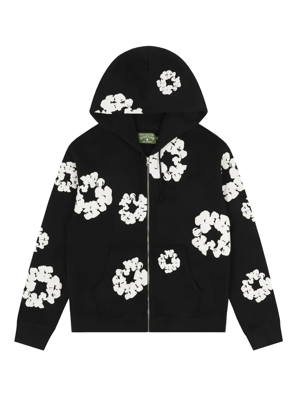 Denim Tears hoodie zippé Wreath en coton | noir | Image 1