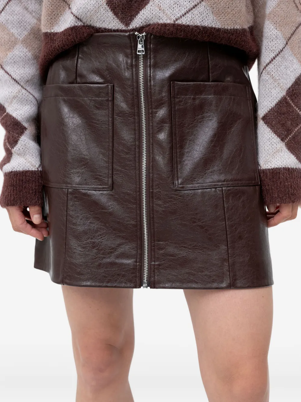 Hugo Boss Patch-pocket Zip Mini Skirt In Multi