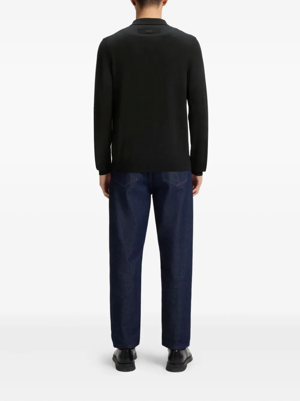 Hugo Boss Regular-fit Knit Jacket With Zip Front In Black