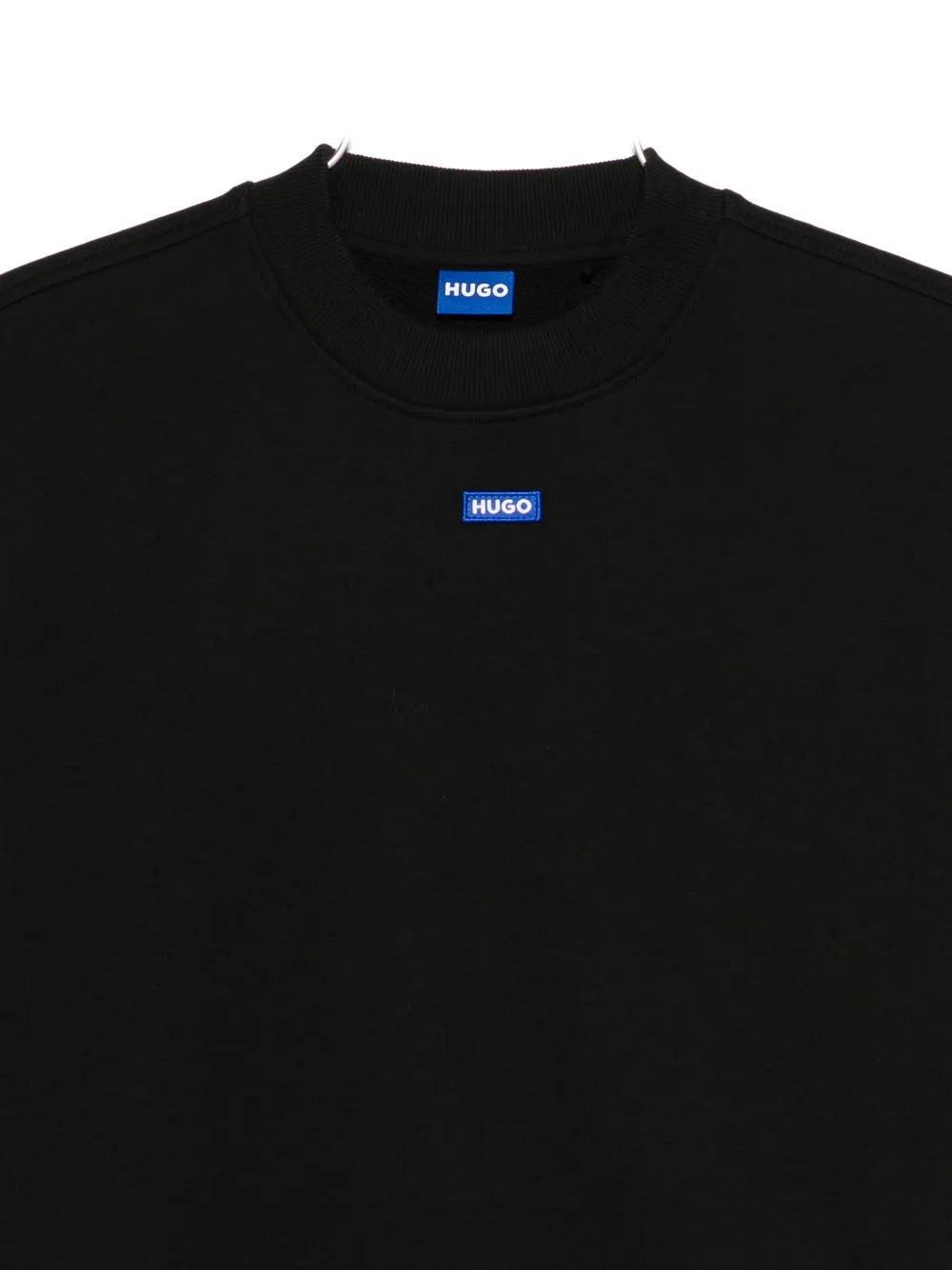 Hugo Boss Logo-patch Round-neck Sweatshirt In Black