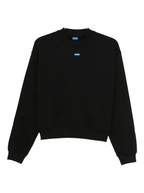 HUGO logo-patch round-neck sweatshirt 