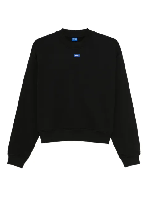 HUGO logo-patch round-neck sweatshirt 