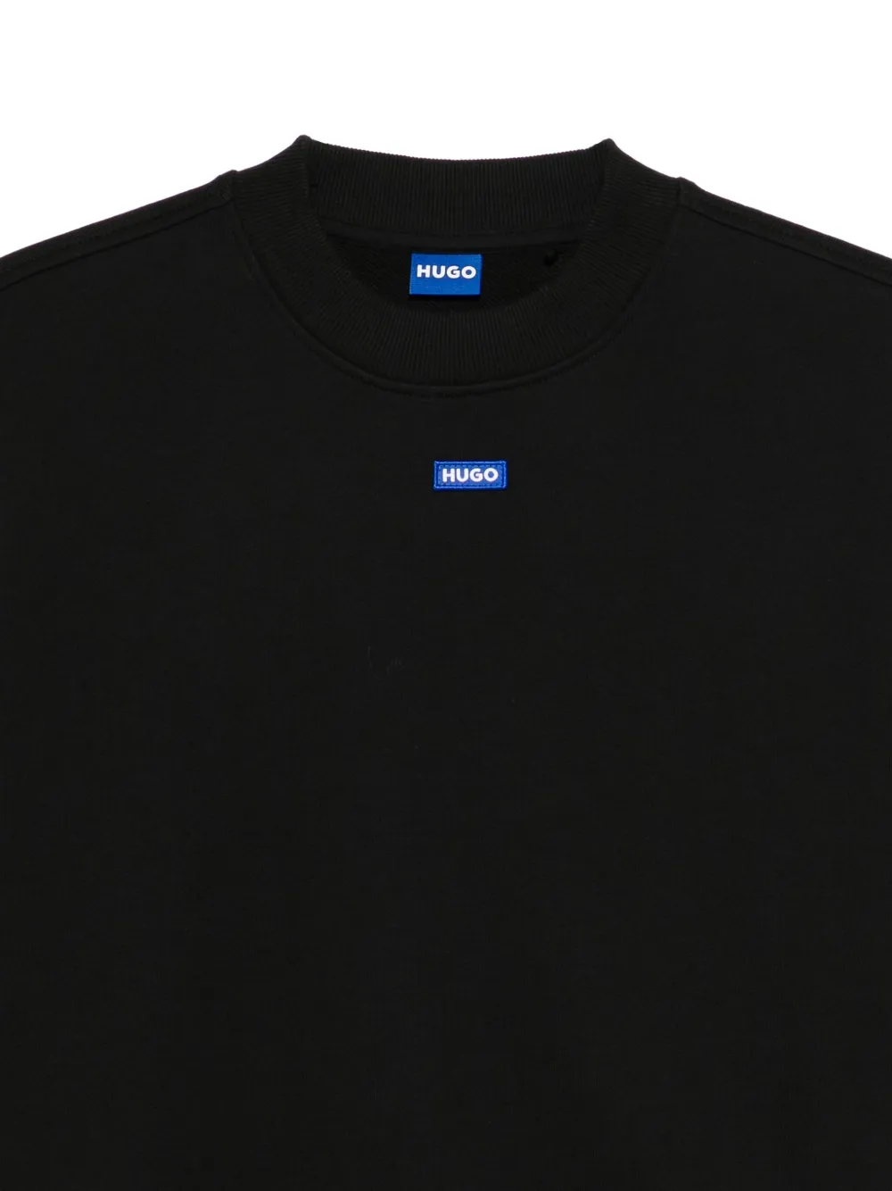 HUGO Sweater met logopatch Zwart