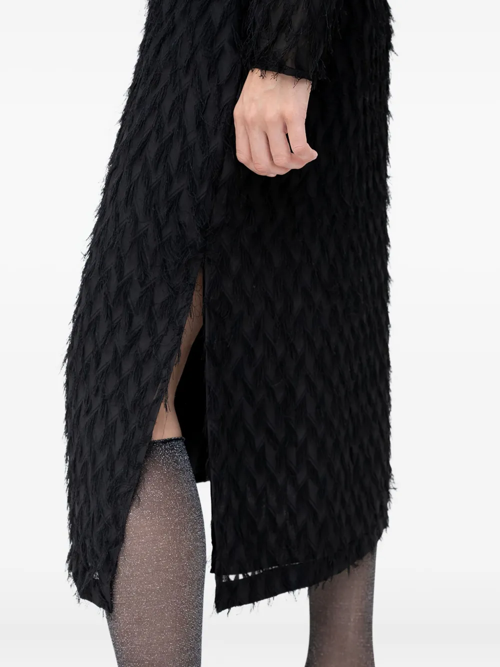 HUGO Midi-rok met zijsplit Zwart