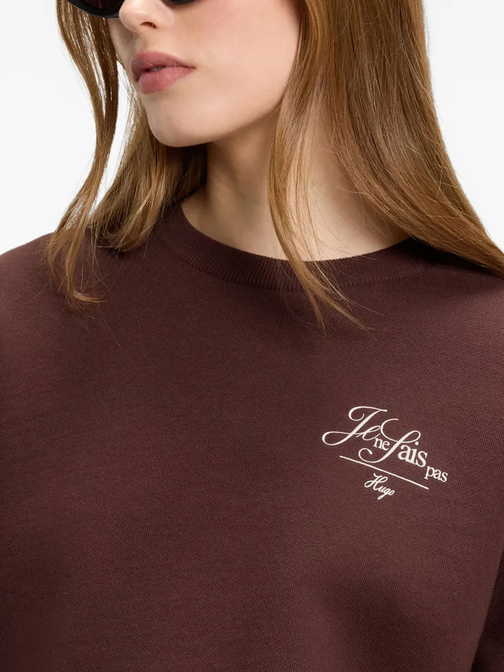 HUGO Sweater met print Bruin