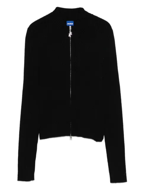 HUGO cardigan zippé en maille côtelée