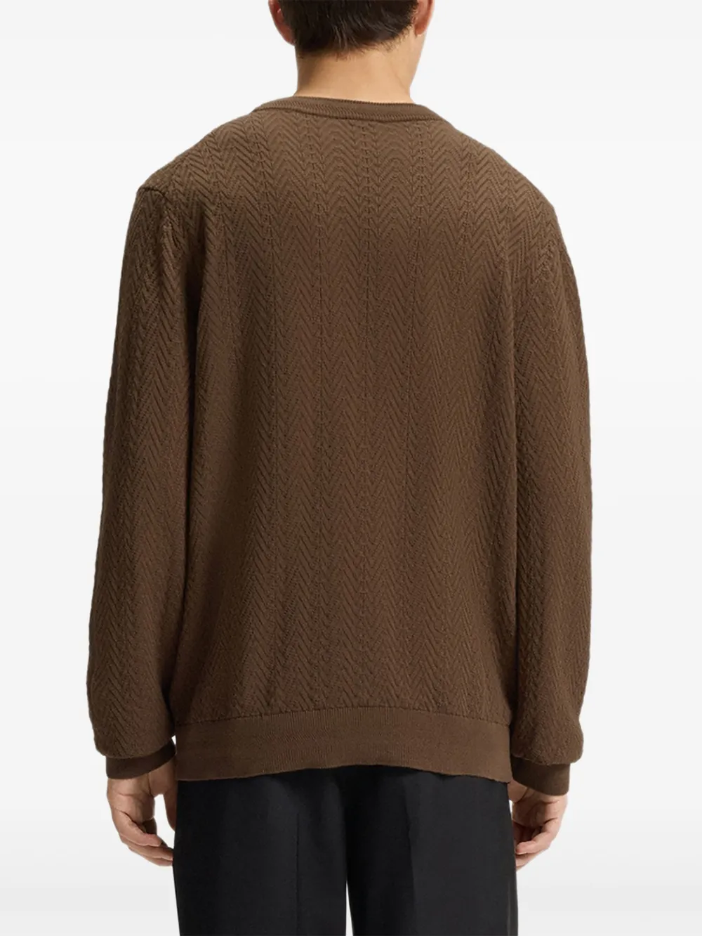 Hugo Boss Textured Sneakers In Brown