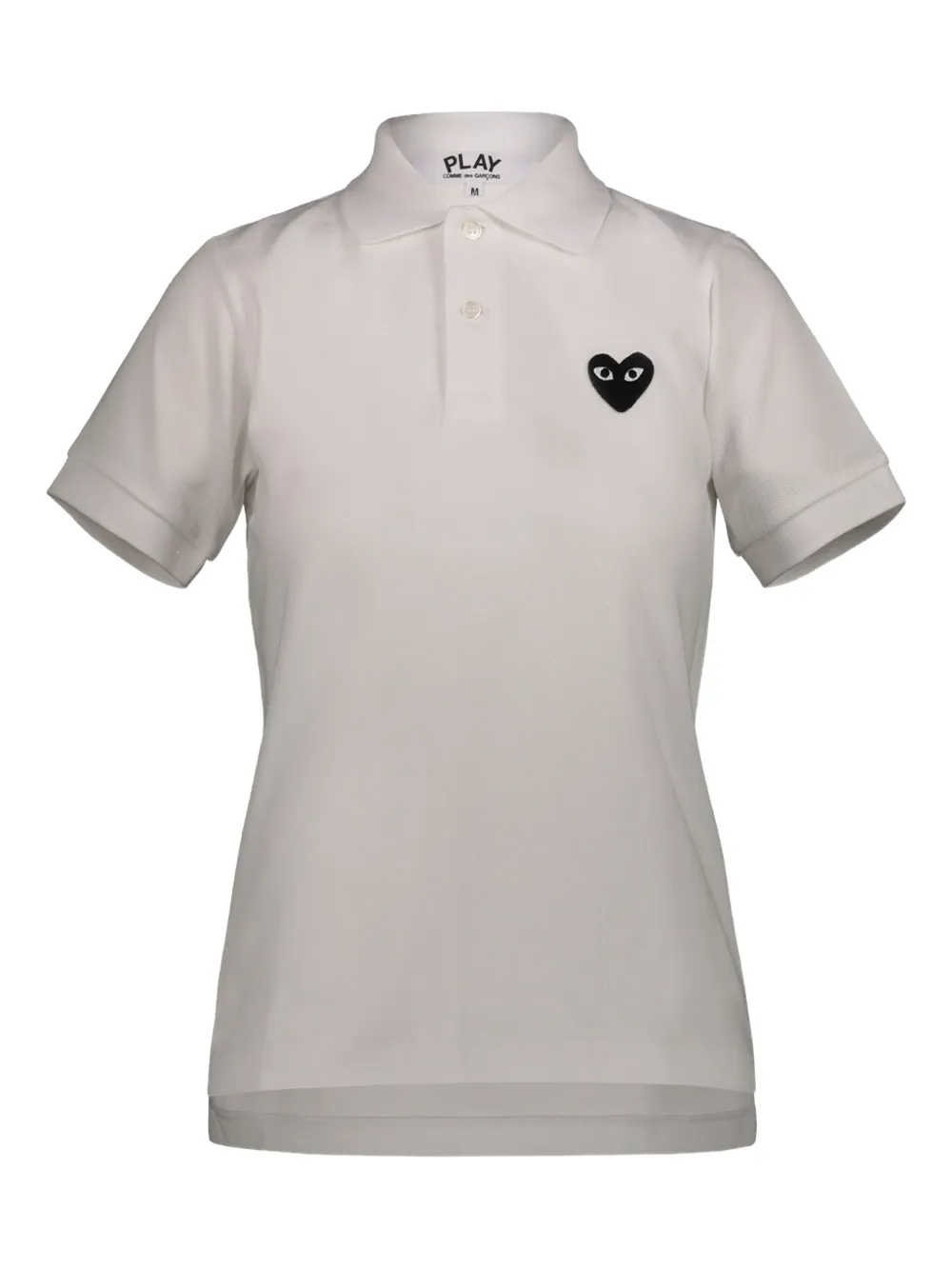 Comme Des Garçons Play Embroidered-heart Cotton Polo In White