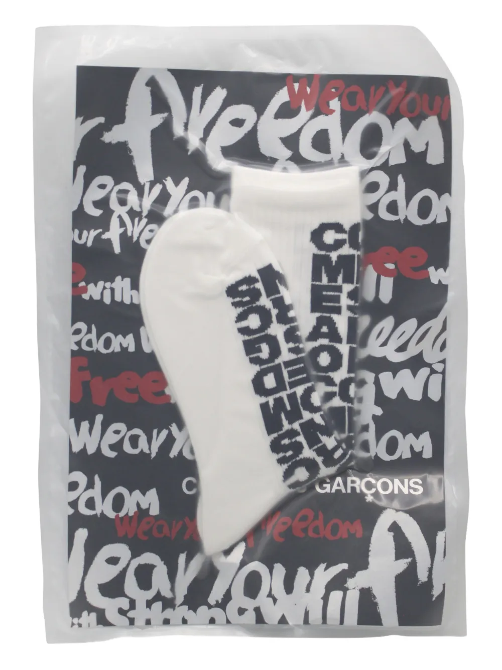 Comme Des Garçons Logo-print Socks In White