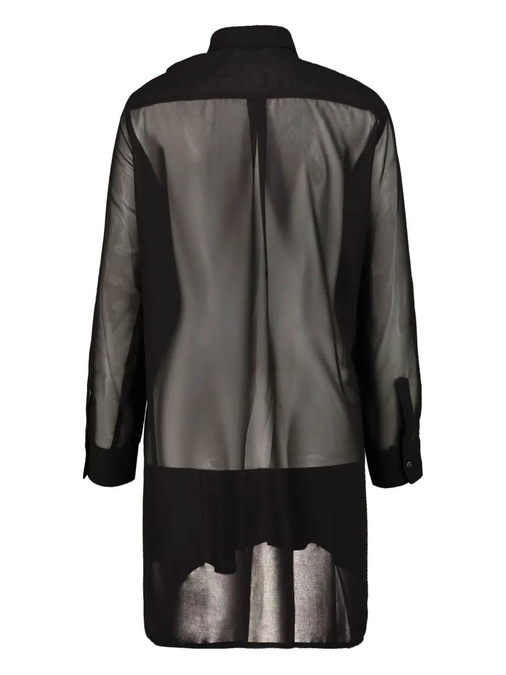 Comme Des Garçons Geweven blouse met ruches - Zwart