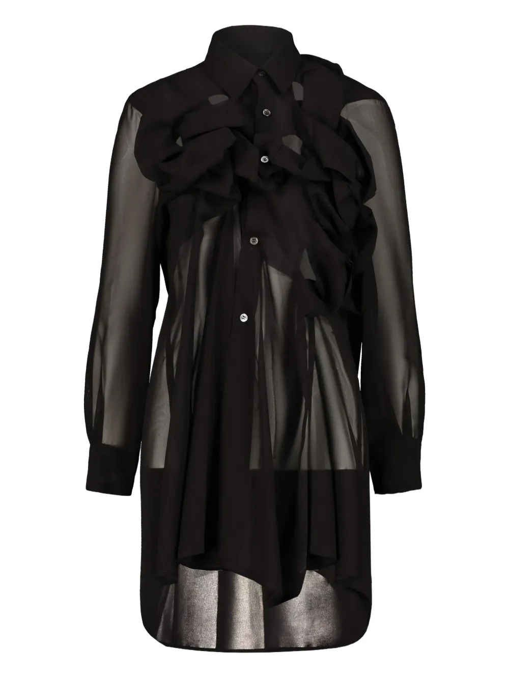 Comme Des Garçons Camicia con ruches - Nero
