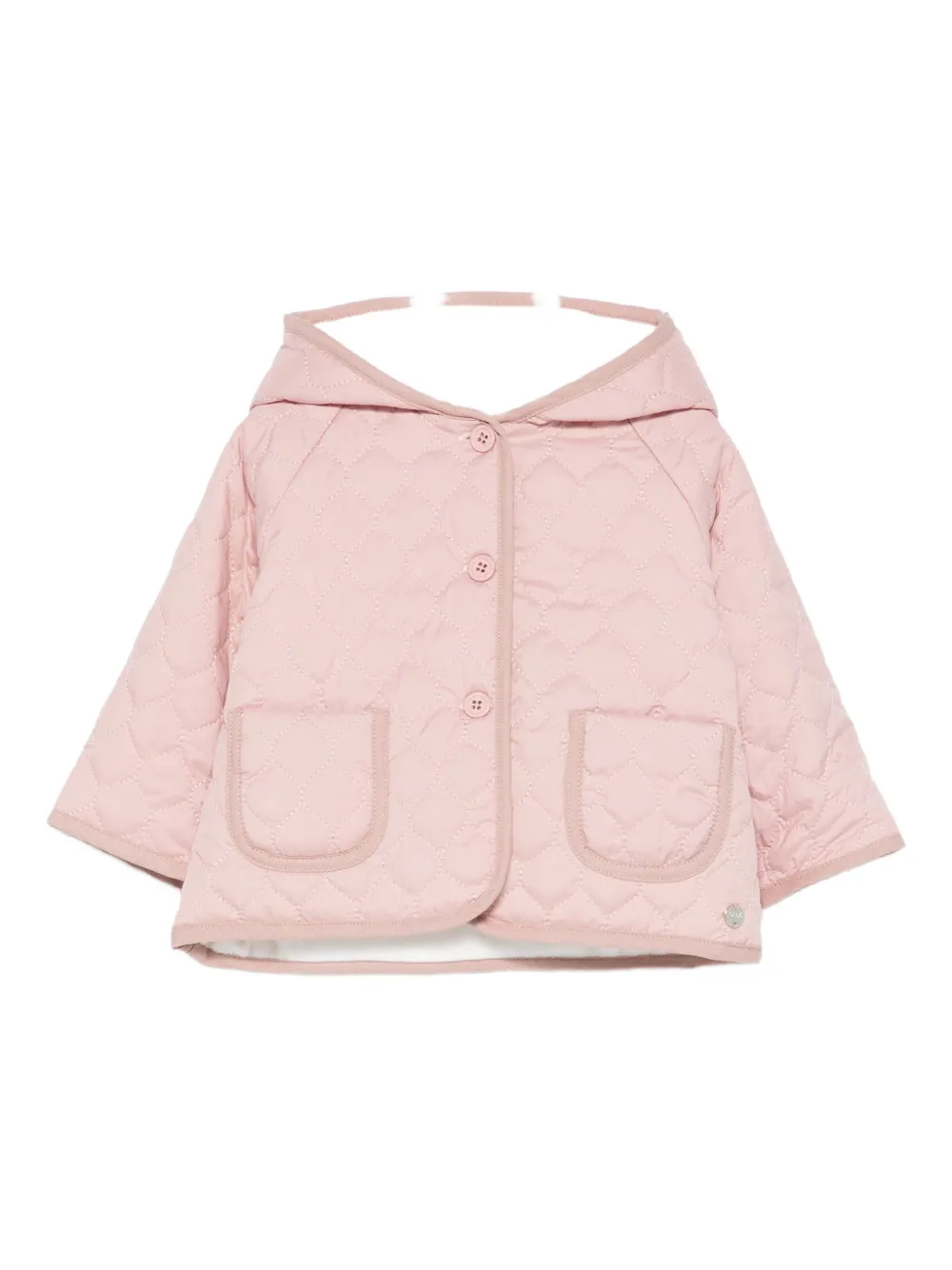 Paz Rodriguez Quilted Hooded Jacket In Pink